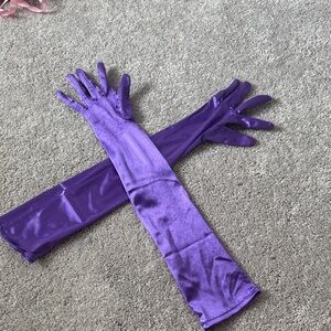 Purple silk gloves